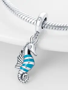 925 Sterling Silver Fashion Sea Horse Design Pendant Charm, Fashionable Jewelry for Women & Girls, Trendy All-match & Exquisite Jewelry for Birthday Gift