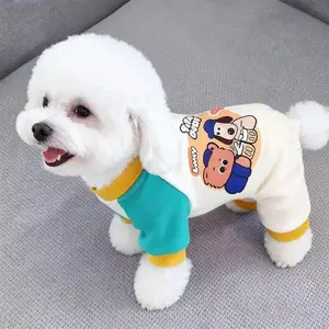 Hot Selling Pet Clothing: Cozy Pet Pajamas Cat Dog Puppy Sweaters Pet Jackets with Four Legs and Traction Rope for Bichon Frise, Teddy Dogs and Poodle Warm Outfits, Puppy Clothes