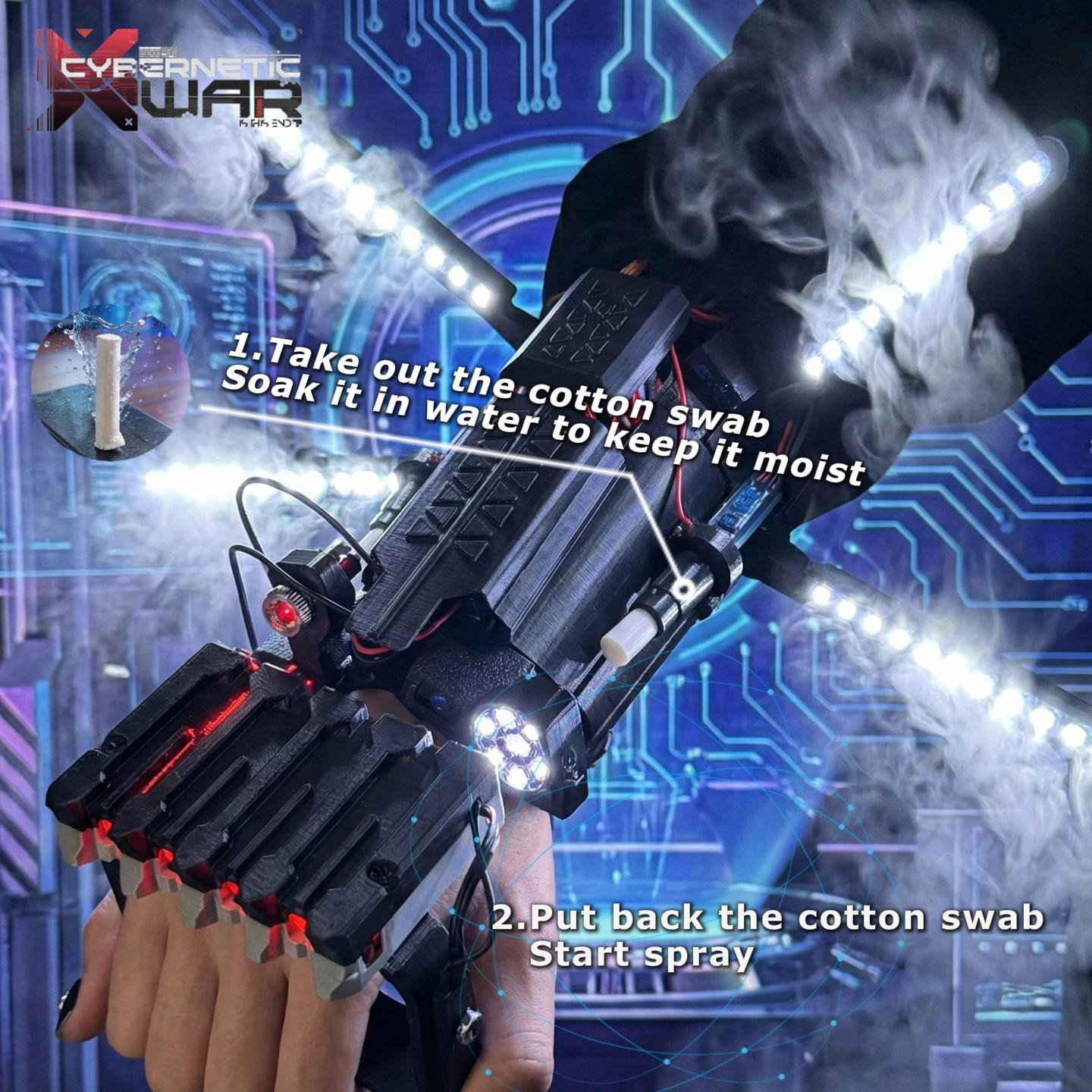 Dimensions Toys Cyberpunk-inspired LED Genos Cyber mechanical arm, 11.8 inches.Handmade cosplay anime toys, home décor, and stress-relieving toys are suitable for anime lovers and festive partiesCreative toys available in the US.