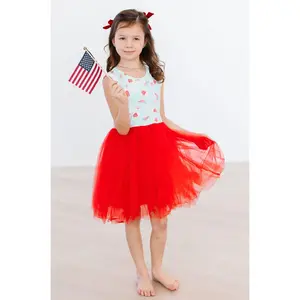 Sweet Land of Liberty Tank Tutu Dress For Toddler & Kids - Elegant Sleeveless Flare Frock With Attached Skirt - Girls Comfortable Summer Outfit for Easter, Party And Casual Wear - Kids Fashion