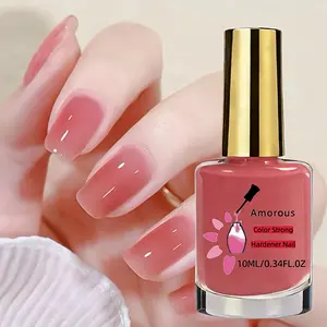 10Ml Peach Coral Red Reinforcer, Quick-Drying Formula, Long-Lasting Shine, Salon-Quality Effect, Great Choice for Holiday Parties