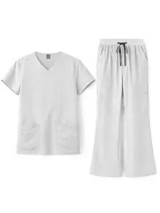 Health Check-up Nursing Staff Solid Color Short Sleeved Long Pants Frosted Suit Neutral Casual Nurse Doctor Hospital Work Clothes