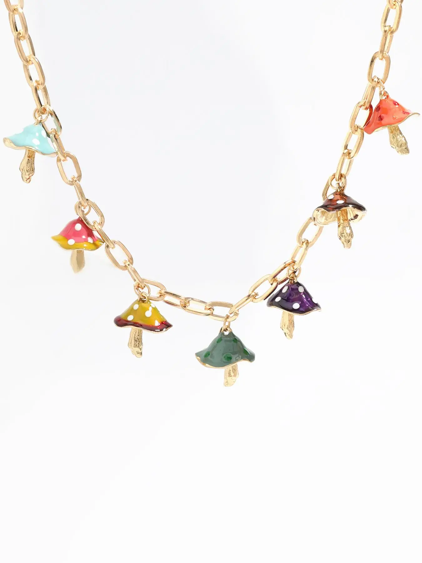 Cute Mushroom Design Pendant Necklace, Fashion Jewelry for Party, Daily Clothing Decor, Trendy All-match & Exquisite Jewelry for Birthday Gift, Charms Necklace, Trendy Charm Necklaces, Alloy Necklace