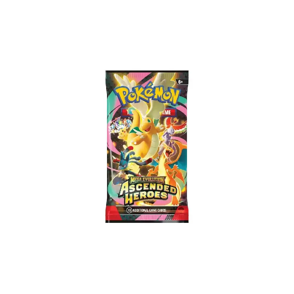 Ascended Heroes Non-Sports Trading Card Booster Pack - Includes Mega Evolution, Hero Artwork, Multiple Collectible Cards for Enthusiasts