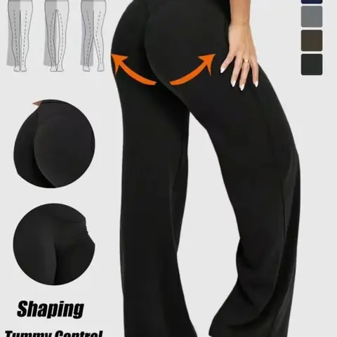 Women's High Waisted Loose-Fitting Casual Pants Comfortable Elastic Material with Stretchy Straight Leg Hem for Everyday Wear