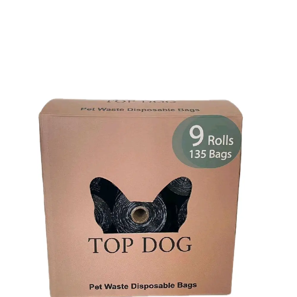 Top Dog Pet Waste Bags - 9 Rolls 135 Bags - Plant-Based 100% Biodegradable Eco-Friendly Disposable Bags for Pet Owners