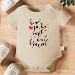 Hand Picked For Earth By My Uncle In Heaven Baby Bodysuit, Memorial Baby Onesie, Remembrance Infant Romper, Angel Uncle Newborn Outfit, Sympathy Baby Shower Gift, Memory Baby Clothes