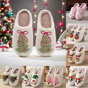 Women Men Memory Foam Christmas Slippers Warm House Slippers Bedroom Home Shoes for Indoor OutdoorGift