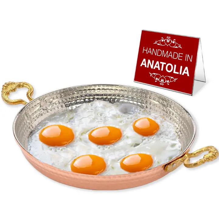 Hakan Handmade Copper Egg Pan, Small Frying Pan for Cooking