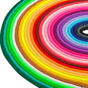 28 Strands Clay Beads Bracelet Making Kit, Friendship Preppy Flat Polymer Clay Heishi Beads for Bracelets Jewelry Making Kit, DIY Arts and Crafts Gifts