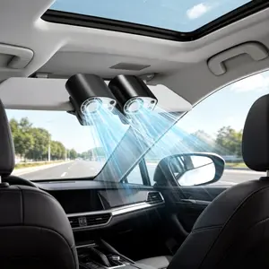 【Summer Survivals】JOYTUTUS 2026 Car Clip On Fan - 360° Rotation, 100 Speeds Adjustable, LED Display, USB Rechargeable, Wide Clamp, 16℃ Semi-Cooling, 20Hr 3000mAh Battery, Personal Summer Fan for Car Sunvisor Backseat Accessories Joytutus Car Fan
