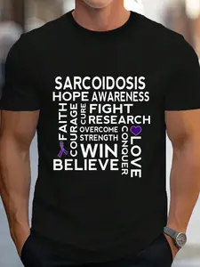100% Cotton Sarcoidosis Awareness Support Walk T-Shirt Women's Men's Graphic Tee Crew Neck summer vacation Tops