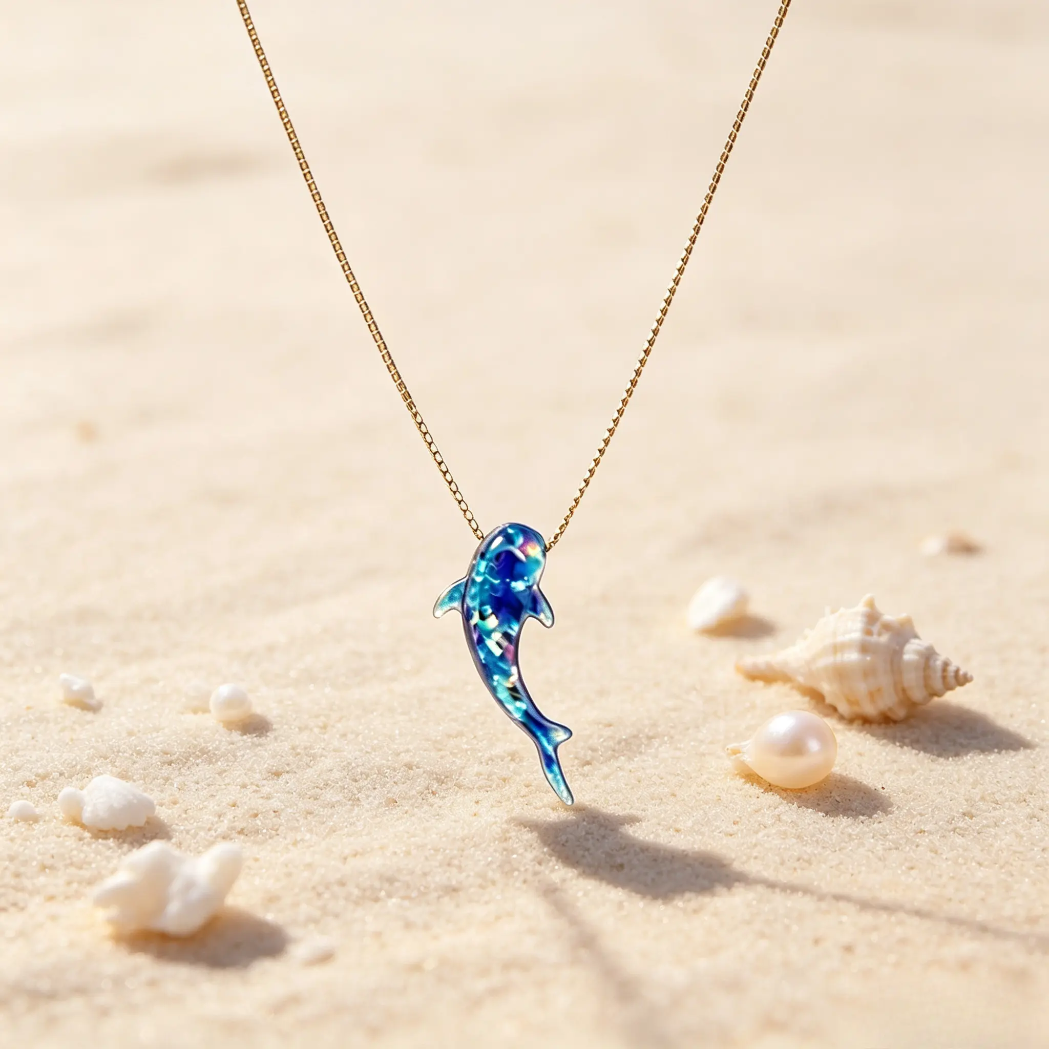 Blue Opal Whale Shark Necklace, Sterling Silver Chain Pendant With Necklace Elegant Necklace