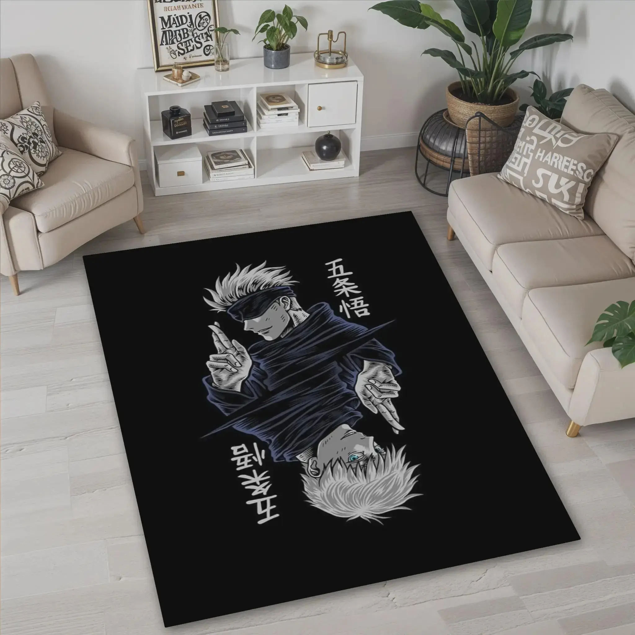 Jujutsu Kaisen Rug: Modern Anime Home Decor, Gojo Design