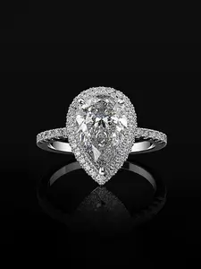 Elegant Water Drop Shaped Diamond Ring, Pear Shape Engagement Ring with Sparkling Detailing, Perfect Gift for Anniversaries & Daily Wear, Teardrop Bridal Rings