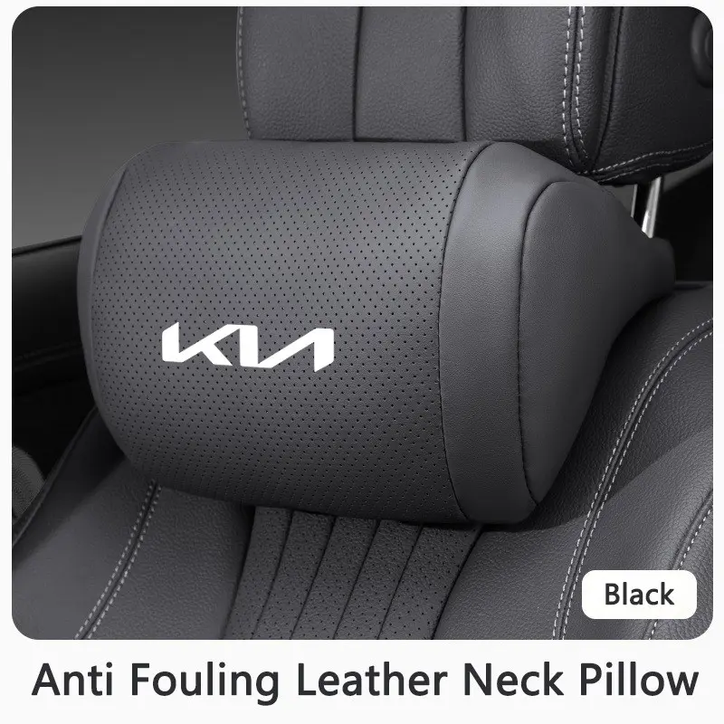 Nappa Leather Automotive Car Headrest Neck Support, Seat Pillow for Kia Models, Comfortable Neck Protection, Essential Car Accessory, Cushion Headrest