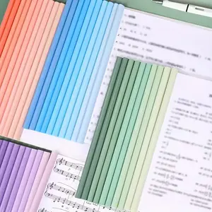 10-Pack A4 Gradient Pull Tab Clips Transparent Large Capacity Triangular Fixed File Holder Student Document Organizer Office Stationery Supplies