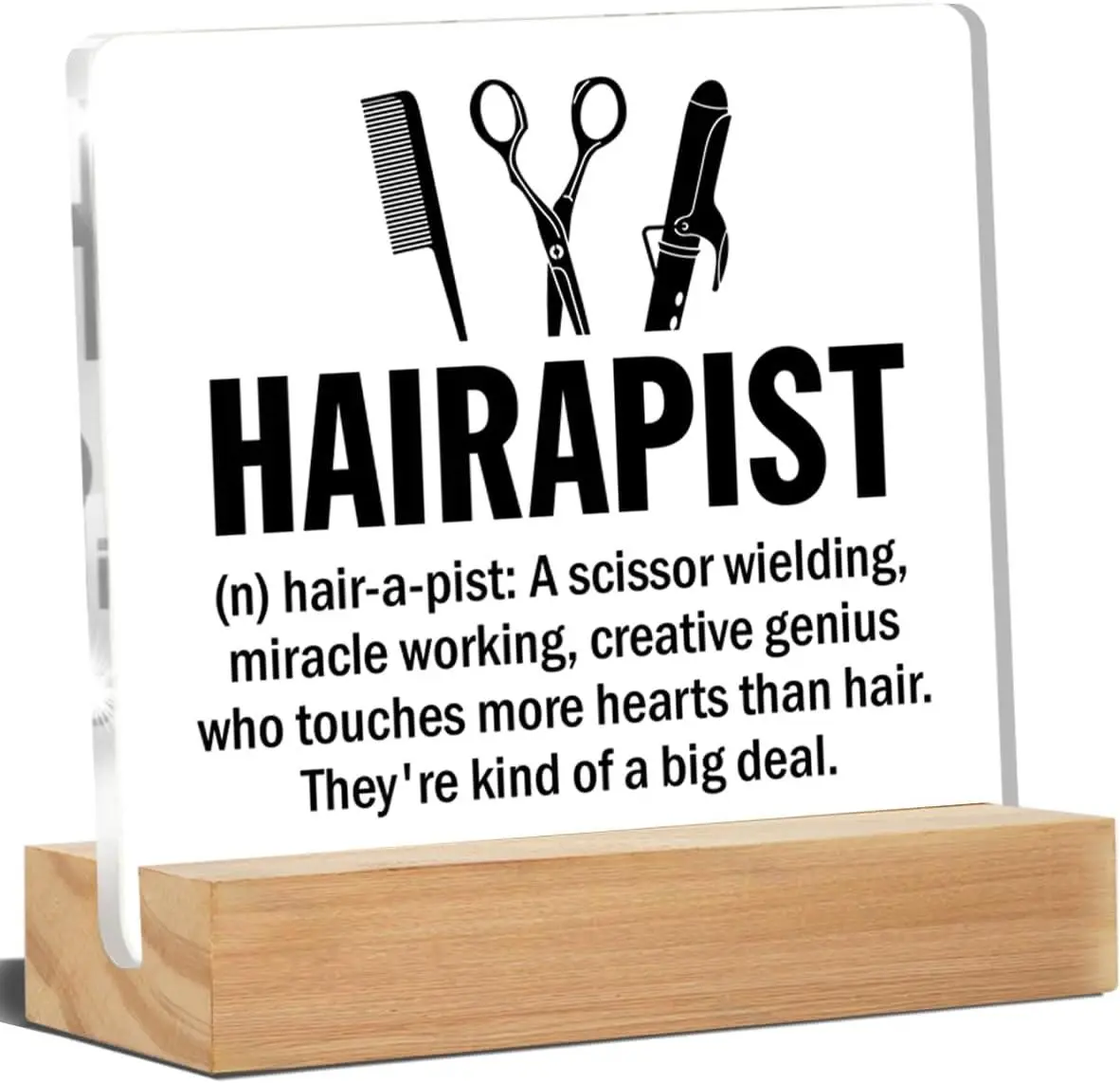 Hairstylist Gifts, Hairstylist Desk Decor Hairstylist Definition Acrylic Desk Plaque Sign Home Salon Barbershop Decoration 4 x 4 Inches