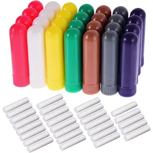 28 Sets Essential Oil Aromatherapy Nasal Inhalers Tubes Refillable Inhaler Stick, 7 Colors, with Wicks