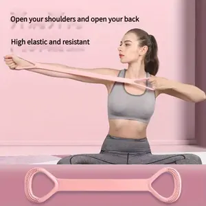 Figure-8 resistance band for women, back-opening stretching elastic band, a must-have for home workouts to strengthen shoulders and slim back.