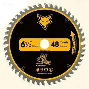 48 Teeth Tungsten Carbide Circular Saw Blade 6-1/2 Inch for Plunge Cut Track Saws, Compatible with Cordless Track Saw System, Fine Finish Cutting, Thin Kerf, Replacement for Pull Saw, Smooth Cutting for Woodworking