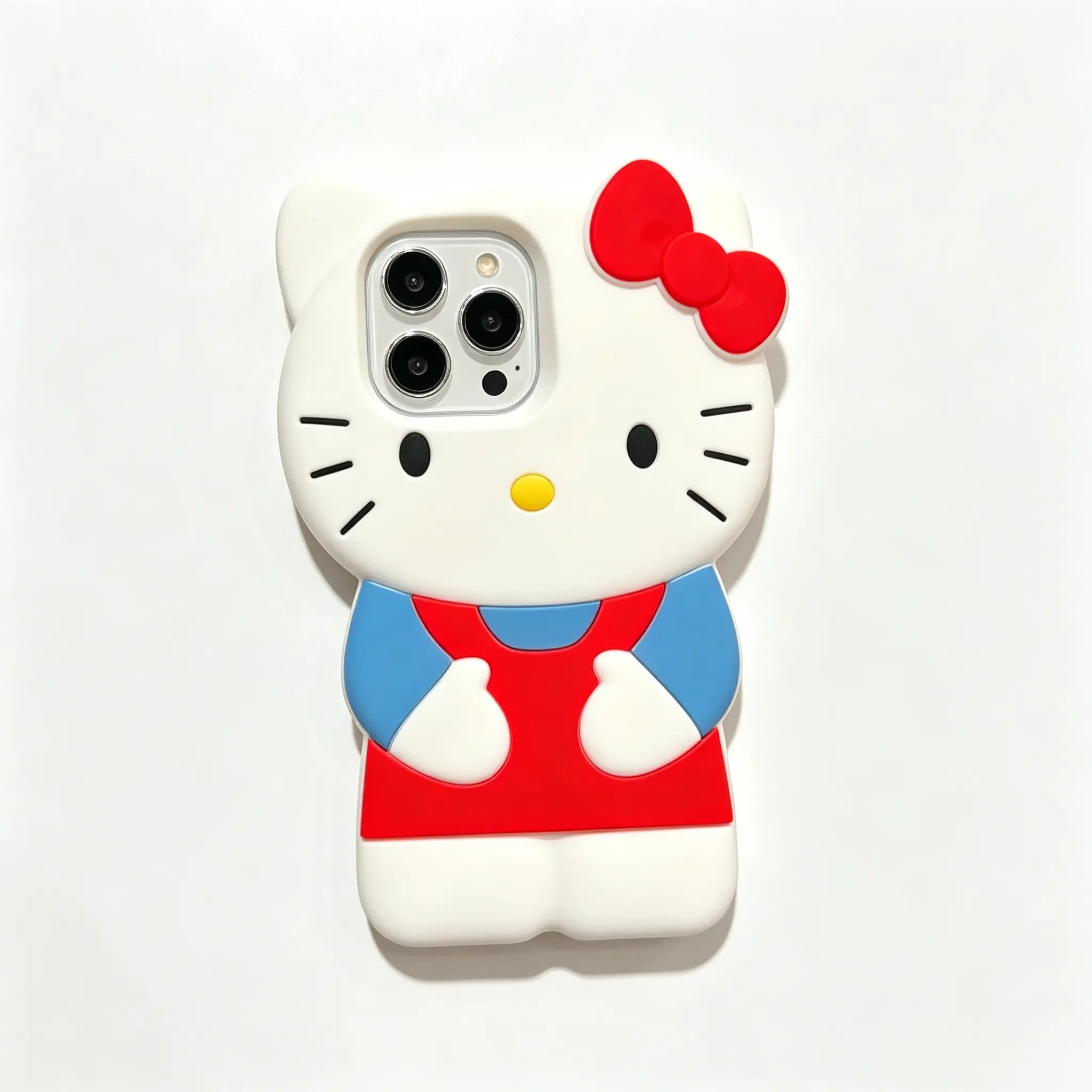 Sanrio Hello Kitty Red White Themed Silicone Shockproof Protective Phone Case Kawaii Cute Mobile Cover for Girls & Women