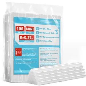 Mini Hot Glue Sticks, 0.27” Dia x 8” Long, 100-pack Clear Hot Melt Glue Gun Sticks for All-temp Mini Glue Guns, Multipurpose for Kids Adults DIY Art Craft Sealing Repairing Festival Decoration