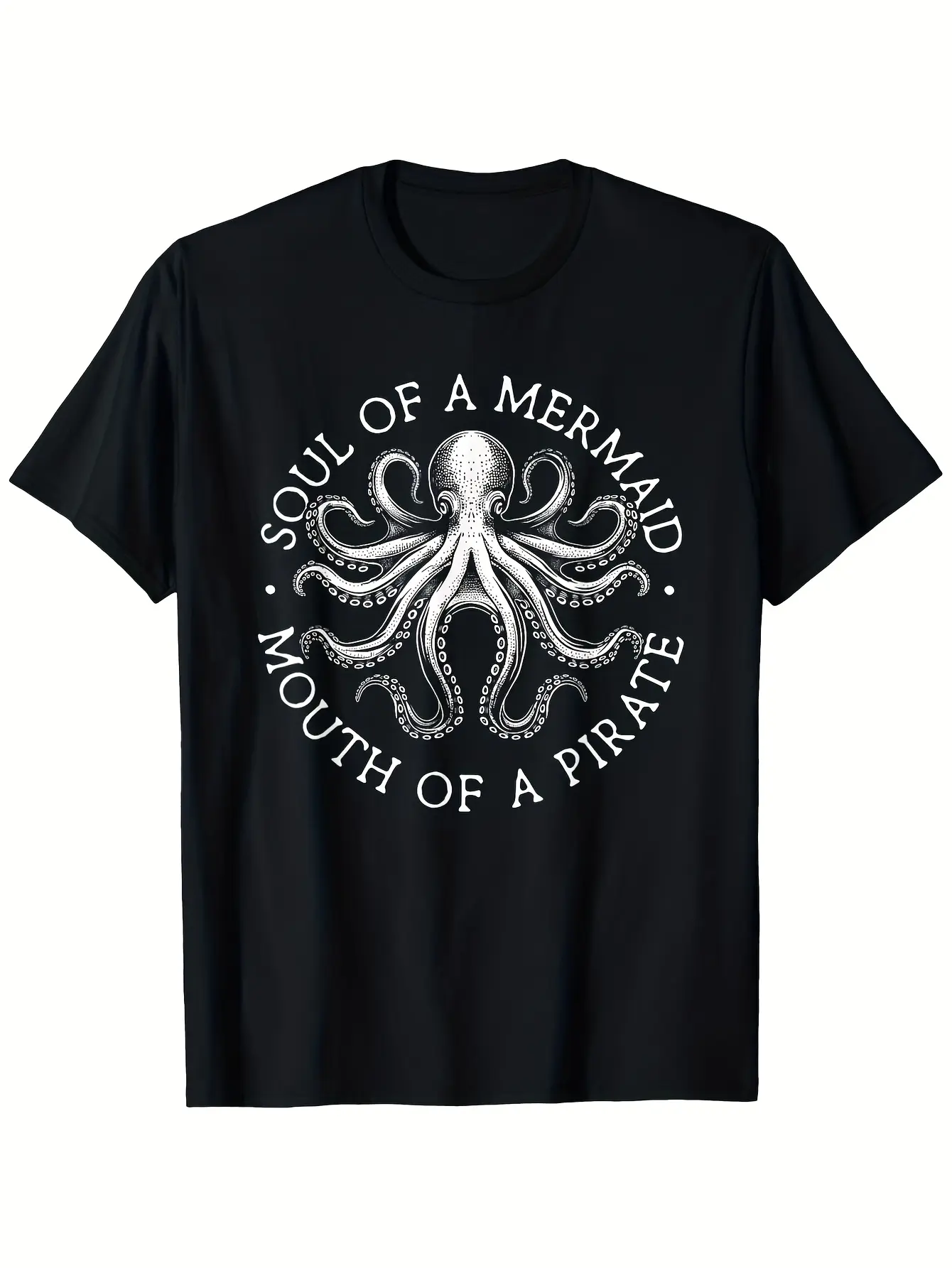 Men's  Women's 100 Cotton Pirate  Mermaid Graphic unisex soft cotton short sleeve t shirt, vintage graphic casual tee for men women teens, perfect birthday holiday gift for camping travel gym daily street  wear