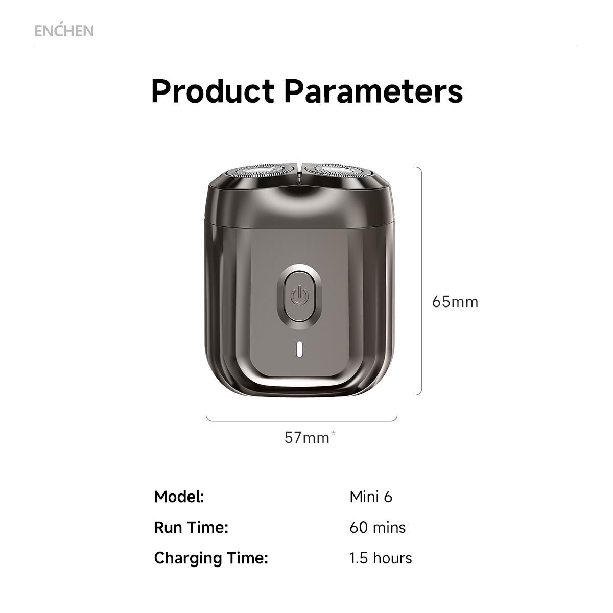 Enchen Mini Electric Beard Shaver Waterproof, Comfortable Double-Ring Magnetic Cutter, One-Button Long Lasting, Pocket Size, 2025 New Beard Shaver Enchen Mini Electric Beard Shaver Waterproof, Comfortable Double-Ring Magnetic Cutter, One-Button Long Lasting, Pocket Size, 2025 New Beard Shaver