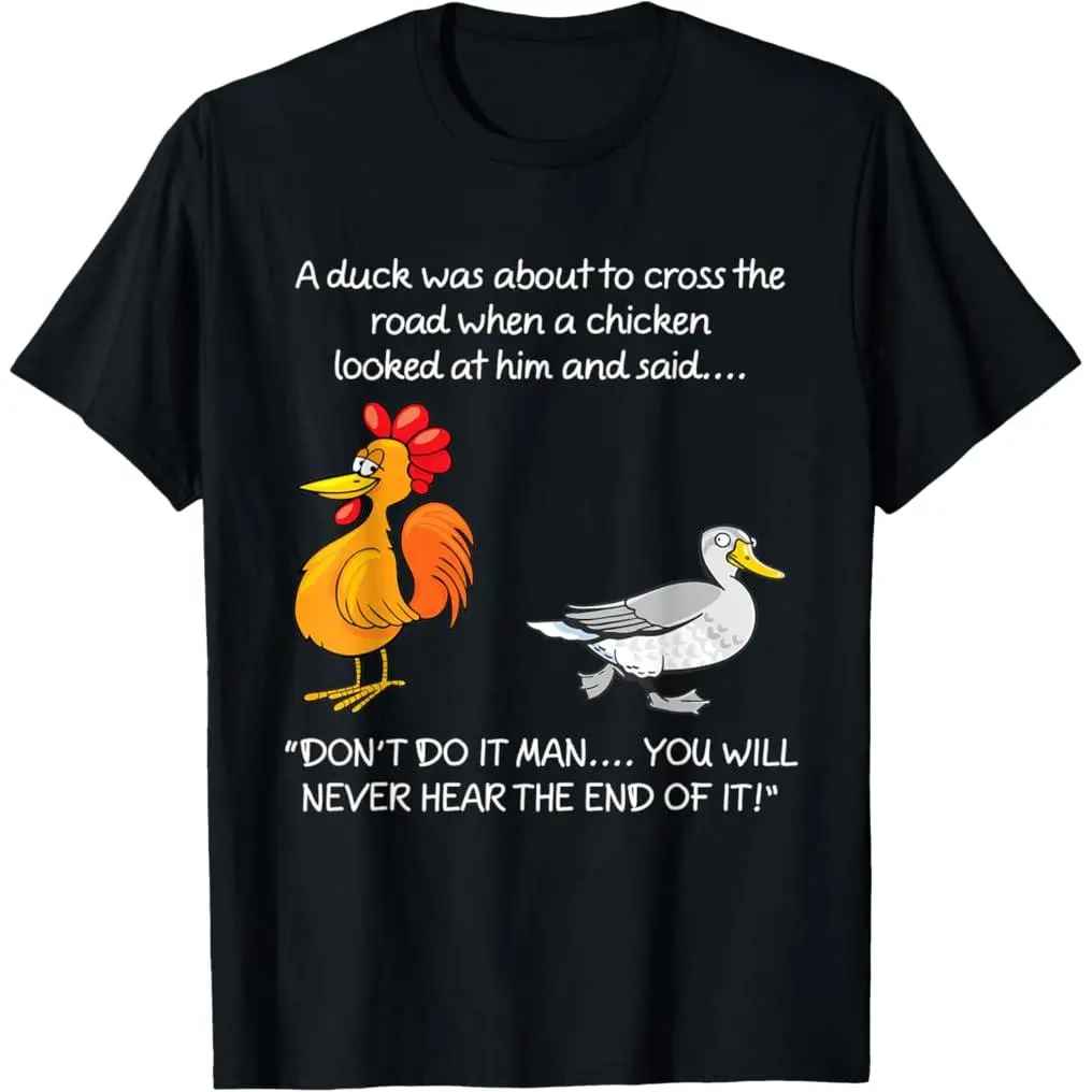 Unisex 100% Premium Cotton Crew Neck Short-Sleeve T-Shirt - Classic Cut, Digital Print, Cute Chicks Hen Humor Apparel for Chicken Lovers Gifts, S-XXXXL Sports Top