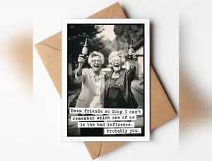 Katie Doodle ® - Funny Birthday Card (5x7) for Women with Envelope (Vintage)