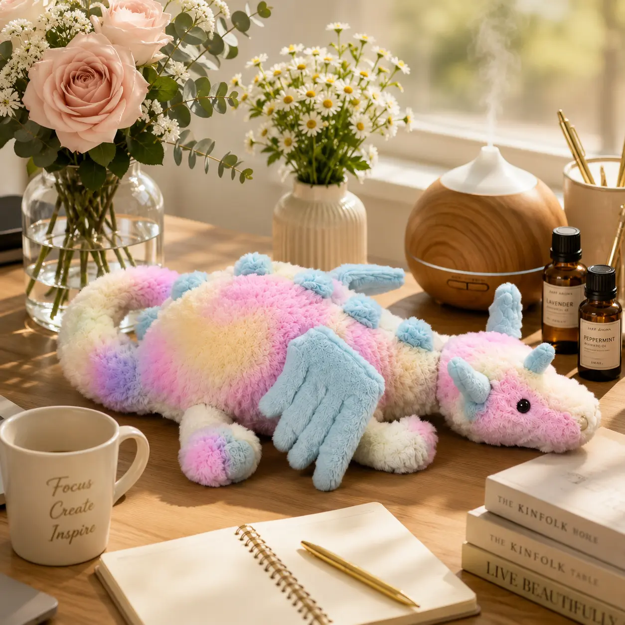 Long Dragon Plush 50cm – Soft Pastel Stuffed Animal Toy, JELLYCAT Cute Fantasy Dragon Gift for All Ages