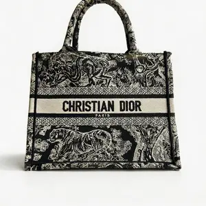 Pre-owned Dior Small Zoo Animals Book Tote Handbag D0186