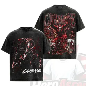 Carnage Premium Acid Washed T-Shirt V6, Red Symbiote Vintage Graphic Tee For Carnage Fans, Carnage Army Washed Streetwear Shirt, Image Comics Collector Fan T-Shirt, Dark Superhero Unisex Gift Graphic Tee. 5PE