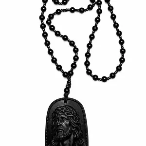 Black Escapulario with Jesus, Elegant Matching Jewelry Set, Necklace + Bracelet, Bracelet + Earrings Fashion Accessories