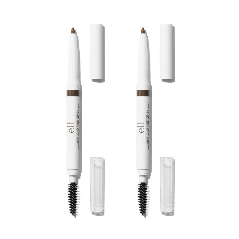 e.l.f. Instant Lift Dual-Ended Fine Tip Brow Pencil Set of 2 w/ Fine Tip & Spoolie, Creamy Smudge-Proof, Fill, Define & Shape, 3 Shades