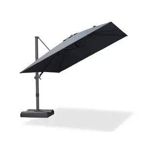 PURPLE LEAF Stepless Tilt Cantilever Umbrella 10x10 FT Affordable Outdoor Patio Umbrella