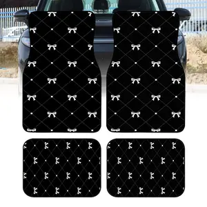 4pcs Bow Pattern  Mats, Ideal Gift Choice, Durable, Suitable for Trucks, Sedans, SUVs, and More