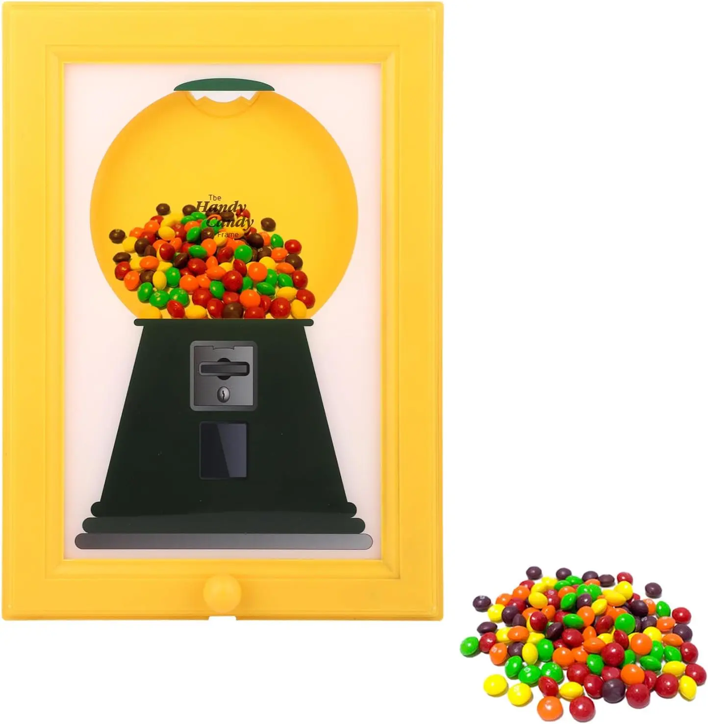 Handy Candy Frame, Candy Dispenser Picture Frame Wall Mount Creative Innovative Gumball Machine for Desk Countertop or Kids Adults Office Room Sweet Display