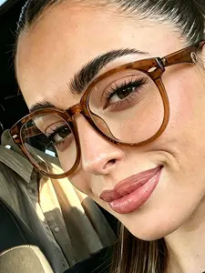 Fashion Retro Tr Oval Glasses for Men and Women, High-Quality Simple Unisex Daily Casual Wear Decorative Eyewear