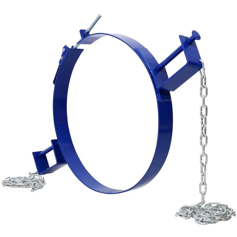 55-Gal Steel Drum Lifter Ring, Painted Carbon Steel withPivoting Fork Pockets, 1200 lbs Capacity, Durable & Reliable for Efficient Drum Transport, Industrial Use