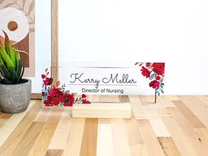 Personalized name plate custom sign for desk clear acrylic glass business name plate personalized nameplate glass clear acrylic name plaque