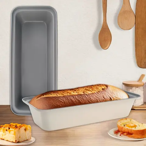 2-Pack Nonstick Carbon Steel 13-in Loaf Pans Set, Even Heat Kitchen Bakeware for 2 Pan Batch Bakes of Homemade Sandwich & Sourdough, Clearance Gift
