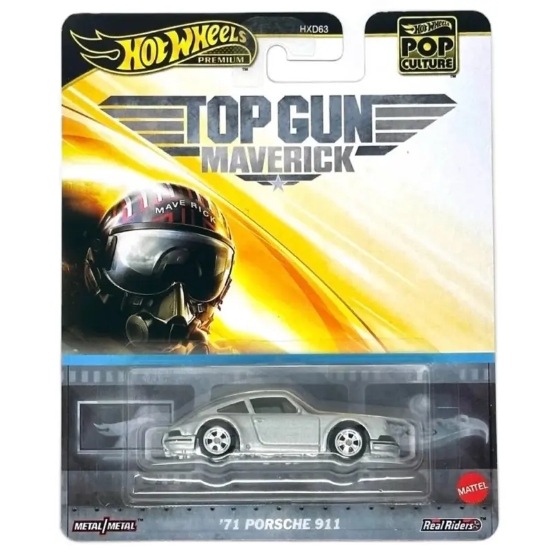 Hot Wheels Top Gun Maverick '71 Porsche 911 Die-Cast Car from Real Riders Series HX63 Metal/Metal Collection Model Toy Car