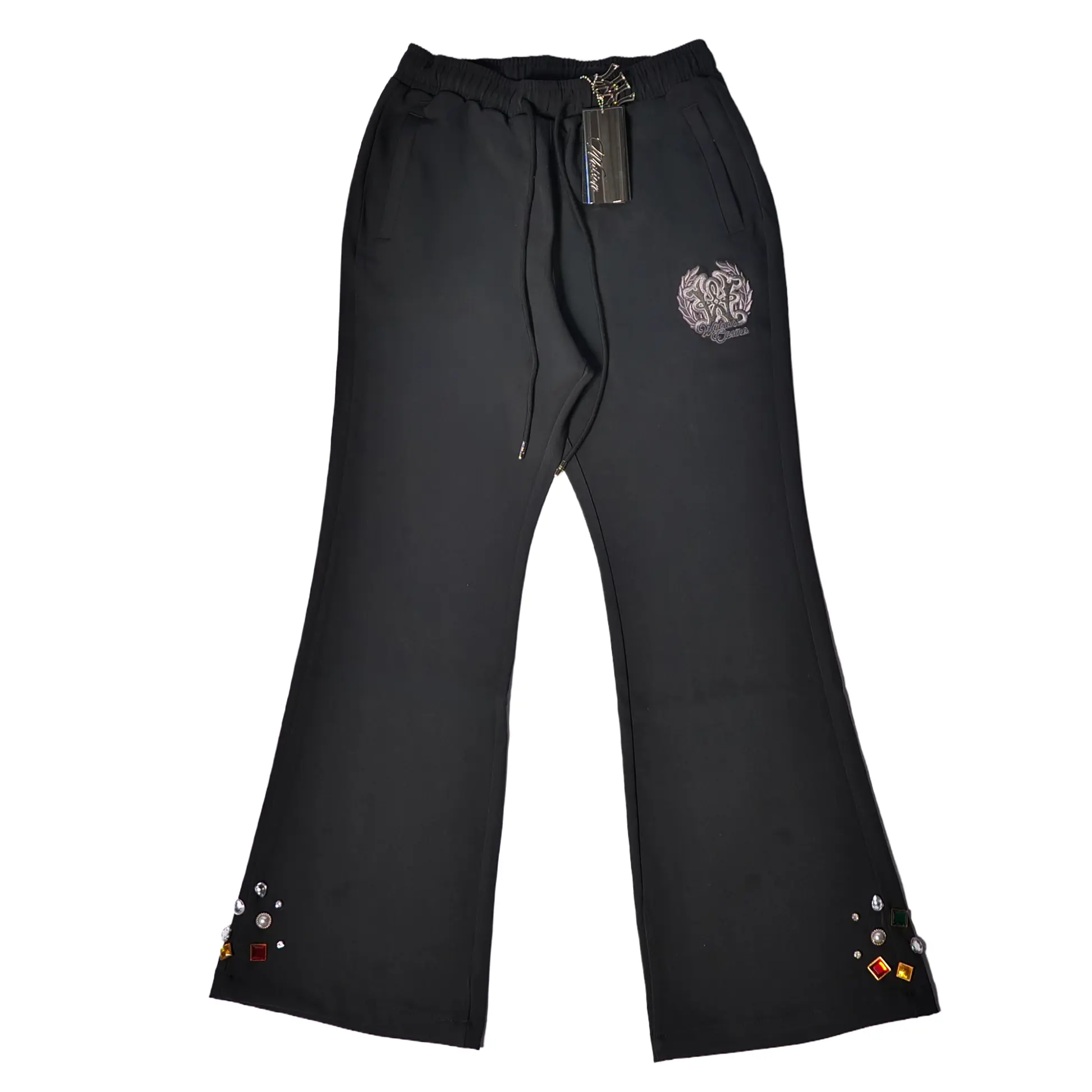 Men's Watson Casino Black Pants, Menswear Casual Bottoms, Dress-Tee Graphic Matching Trousers