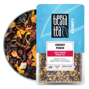 Tiesta Tea - Cherry Punch | Loose Leaf | Sweet Cherry Herbal Tea | Premium Blend | Non-Caffeinated | Makes Hot or Iced & Brews Up to 25 Cups | 2oz Resealable Pouch