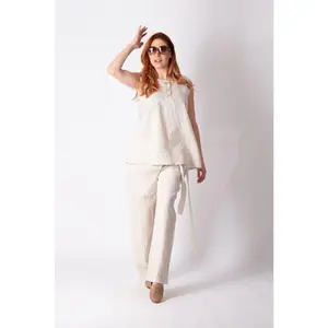 Sleeveless Linen Top REMI - Designed for both comfort and style, this top is ideal for casual outings or layering for a polished look