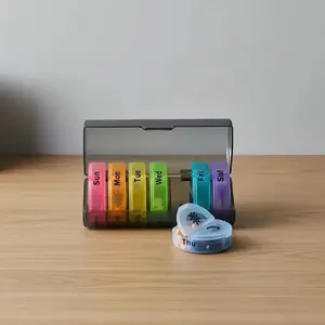 Weekly Pill Storage Box, 1 Count Large Capacity Portable Pill Organizer, Pill Storage Organizer for Home & Travel, Medicine Organizer, Vitamin Organizer, Supplement Organizer