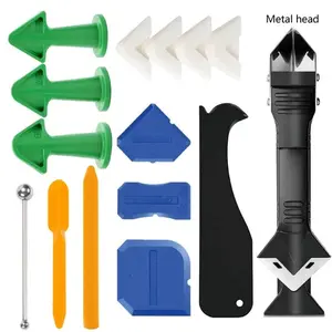 15-Piece Silicone Gap Filler Tool Set, Stainless Steel Head, Plastic Material, No Power Required, Ideal for DIY Home Repair
