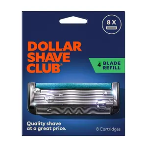 Dollar Shave Club Men's Razor 4-Blade Razor Blade Refills 8 Count
